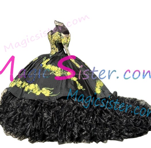 Hotselling Embroidery Charro Quinceanera Dress