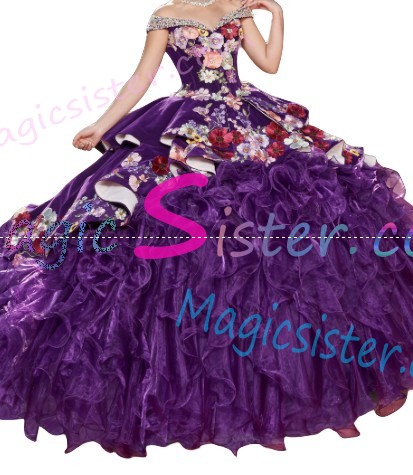 Beautiful Embroidery Charro Quinceanera Dress