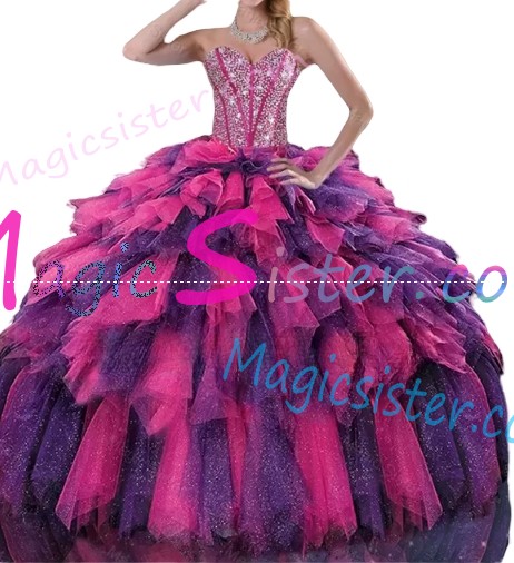 Topselling Luxury Fushsia Quinceanera Dress