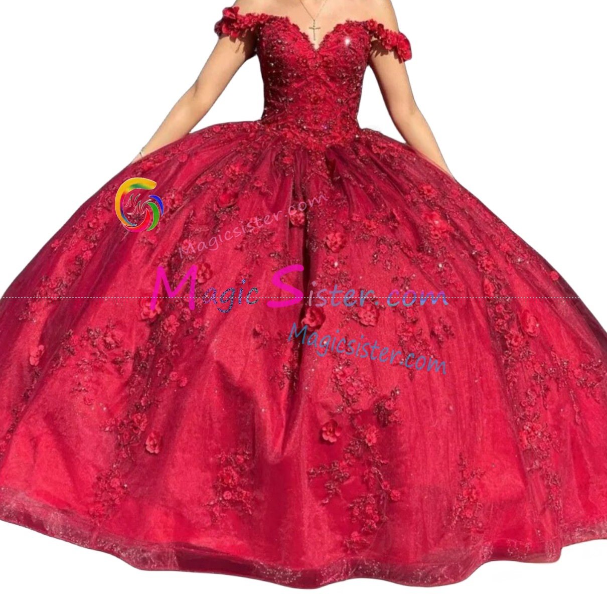 Factory Wholesale Topselling Luxurious Red Quinceanera Dress