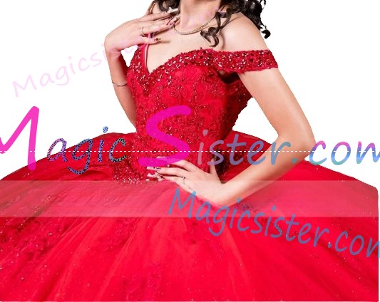 Red Luxurious Elegant Fashionable Quinceanera Dress