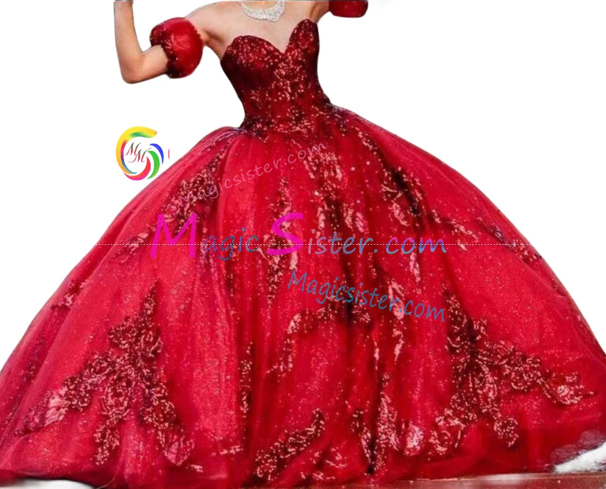 Red Luxurious Elegant Fashionable Quinceanera Dress