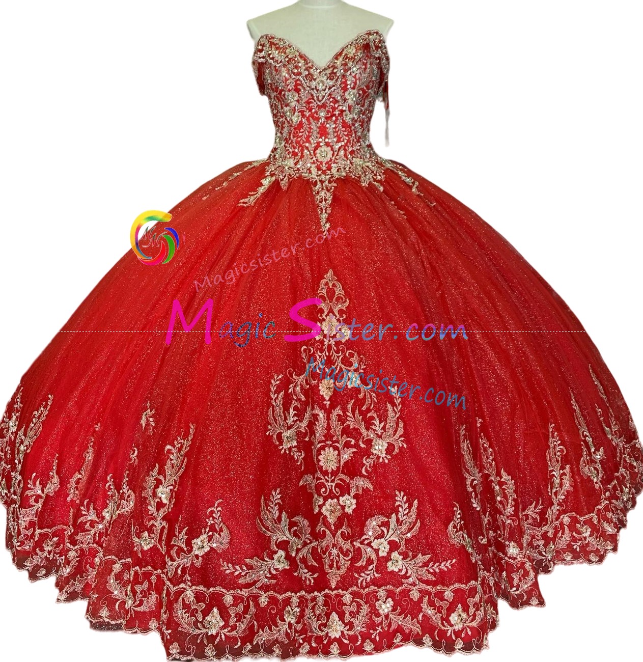 Red Luxurious Elegant Fashionable Quinceanera Dress