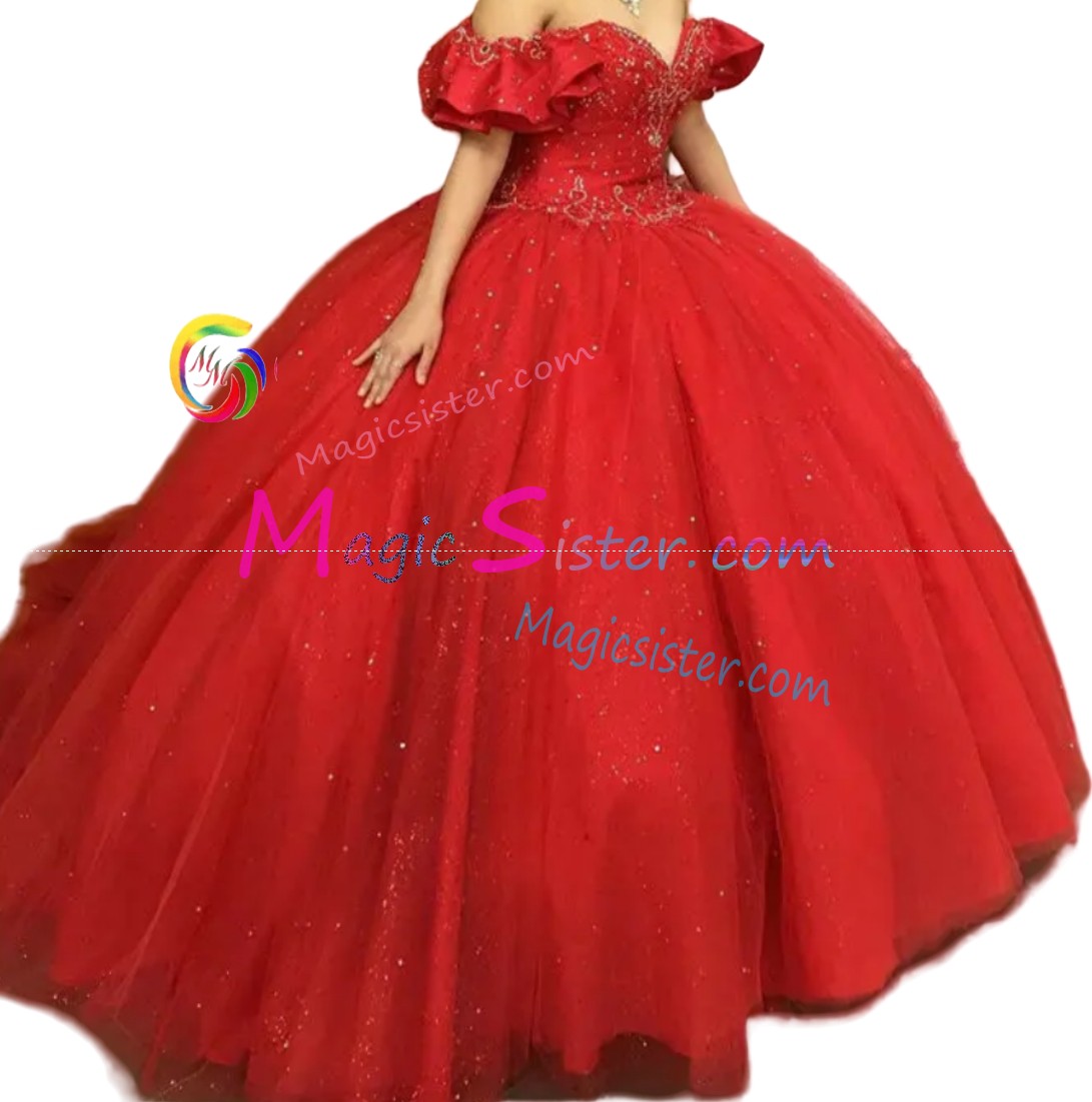 Red Luxurious Elegant Fashionable Quinceanera Dress