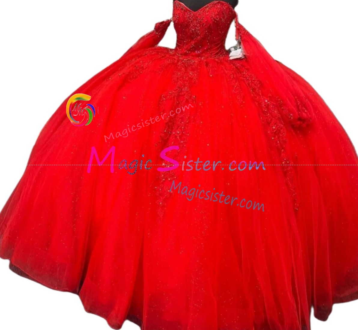 Red Luxurious Elegant Fashionable Quinceanera Dress