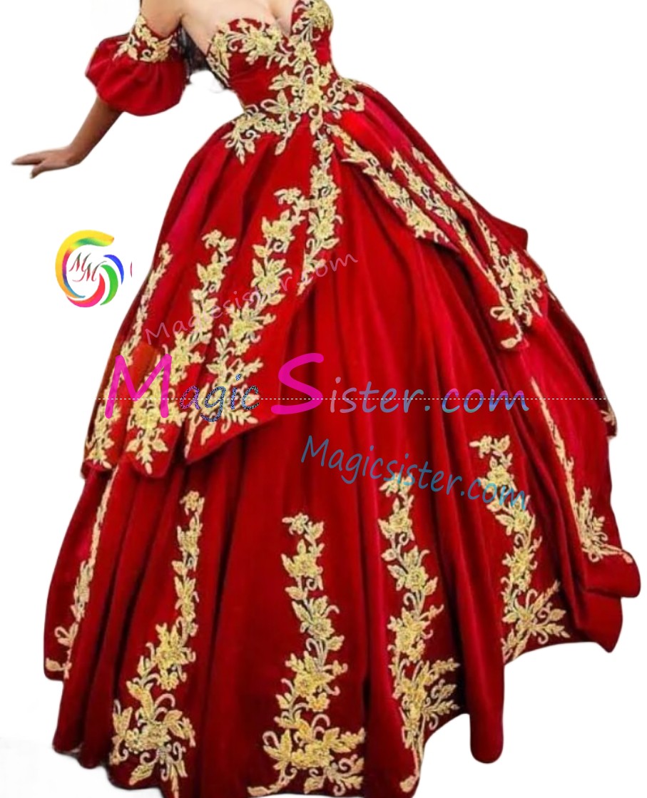 Red Luxurious Elegant Fashionable Quinceanera Dress