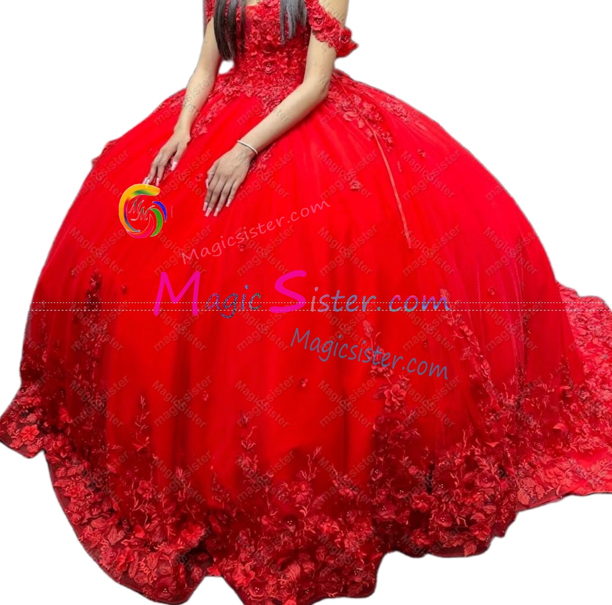 Red Luxurious Elegant Fashionable Quinceanera Dress