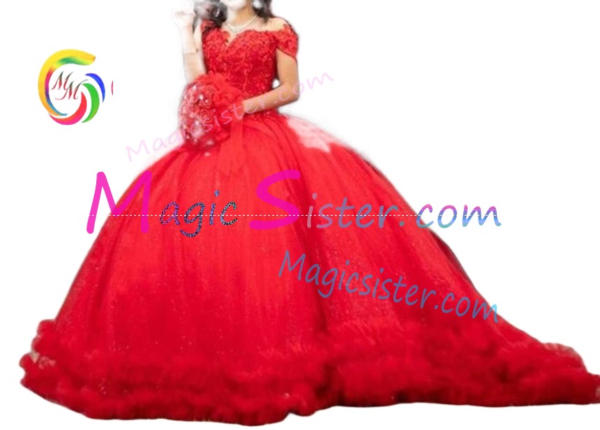 Red Luxurious Elegant Fashionable Quinceanera Dress