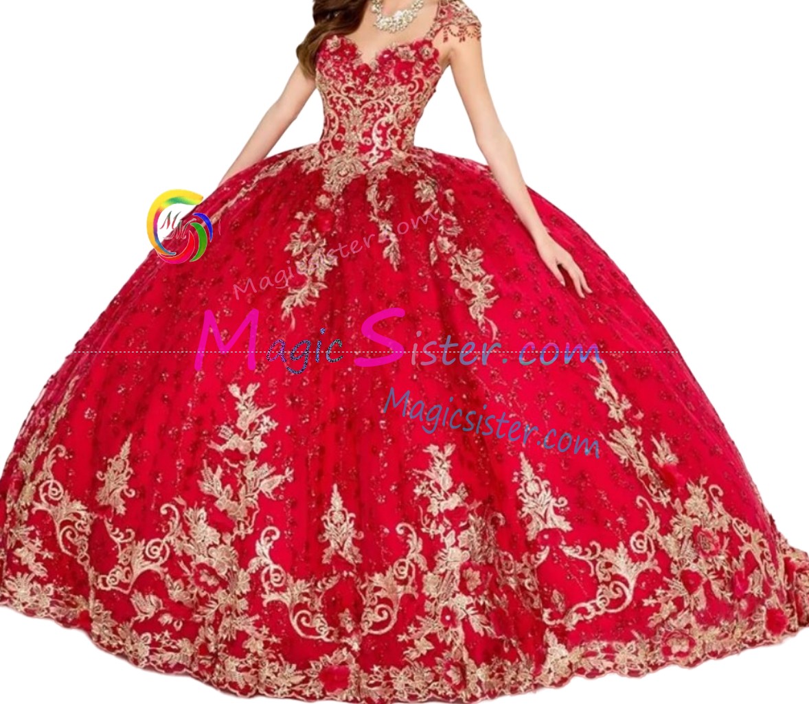 Red Luxurious Elegant Fashionable Quinceanera Dress