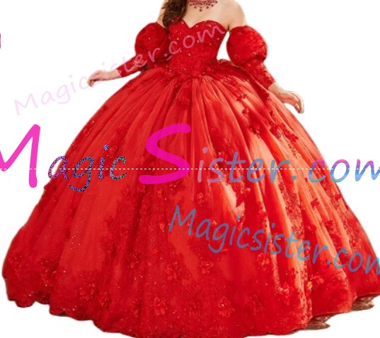 Red Luxurious Elegant Fashionable Quinceanera Dress