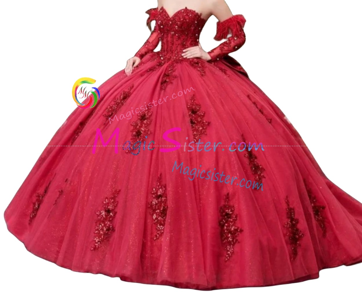 Red Luxurious Elegant Fashionable Quinceanera Dress