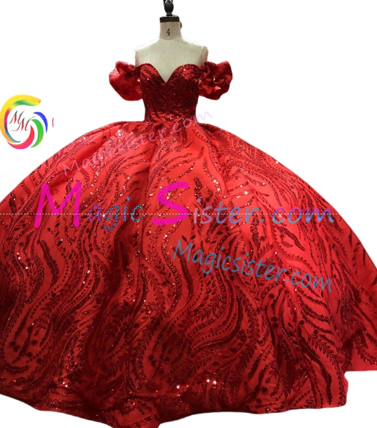 Red Luxurious Elegant Fashionable Quinceanera Dress