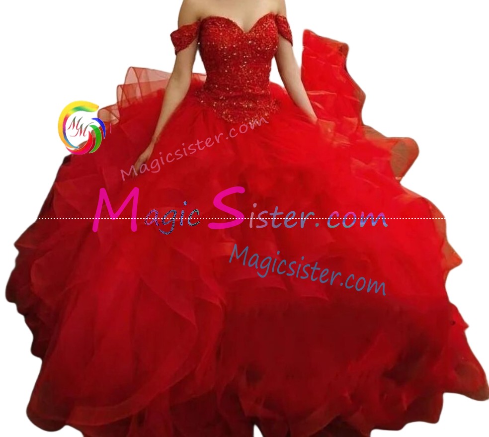 Topselling Luxury Red Quinceanera Dress