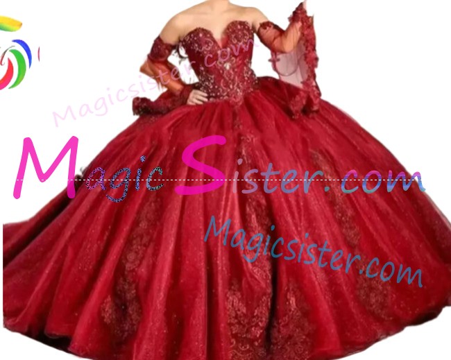 Hotselling Beautiful Burgundy Quinceanera Dress