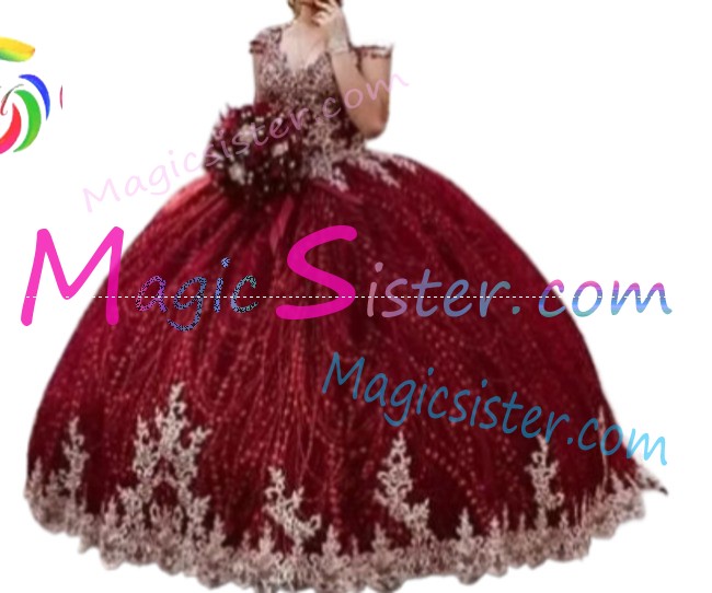 Hotselling Luxury Burgundy Quinceanera Dress