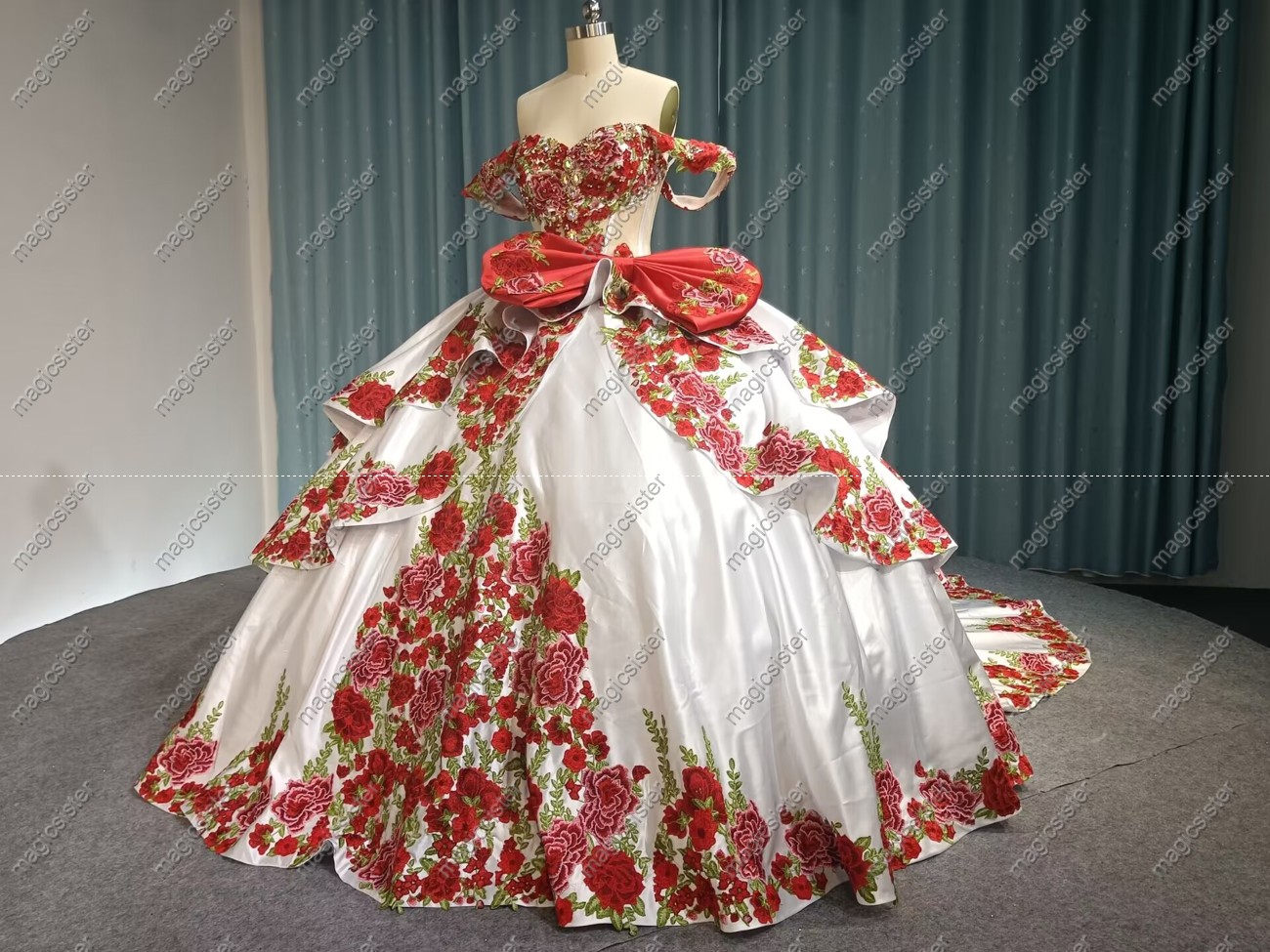 Instock Embroidery Quinceanera Dress