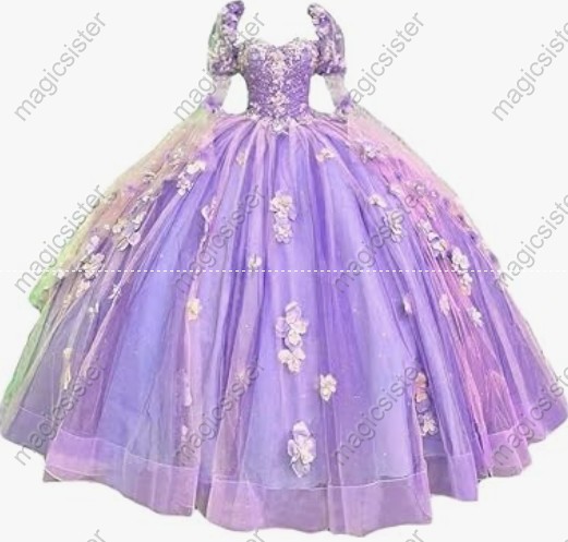 Factory Wholesale Elegant 3D Flower Quinceanera Dress