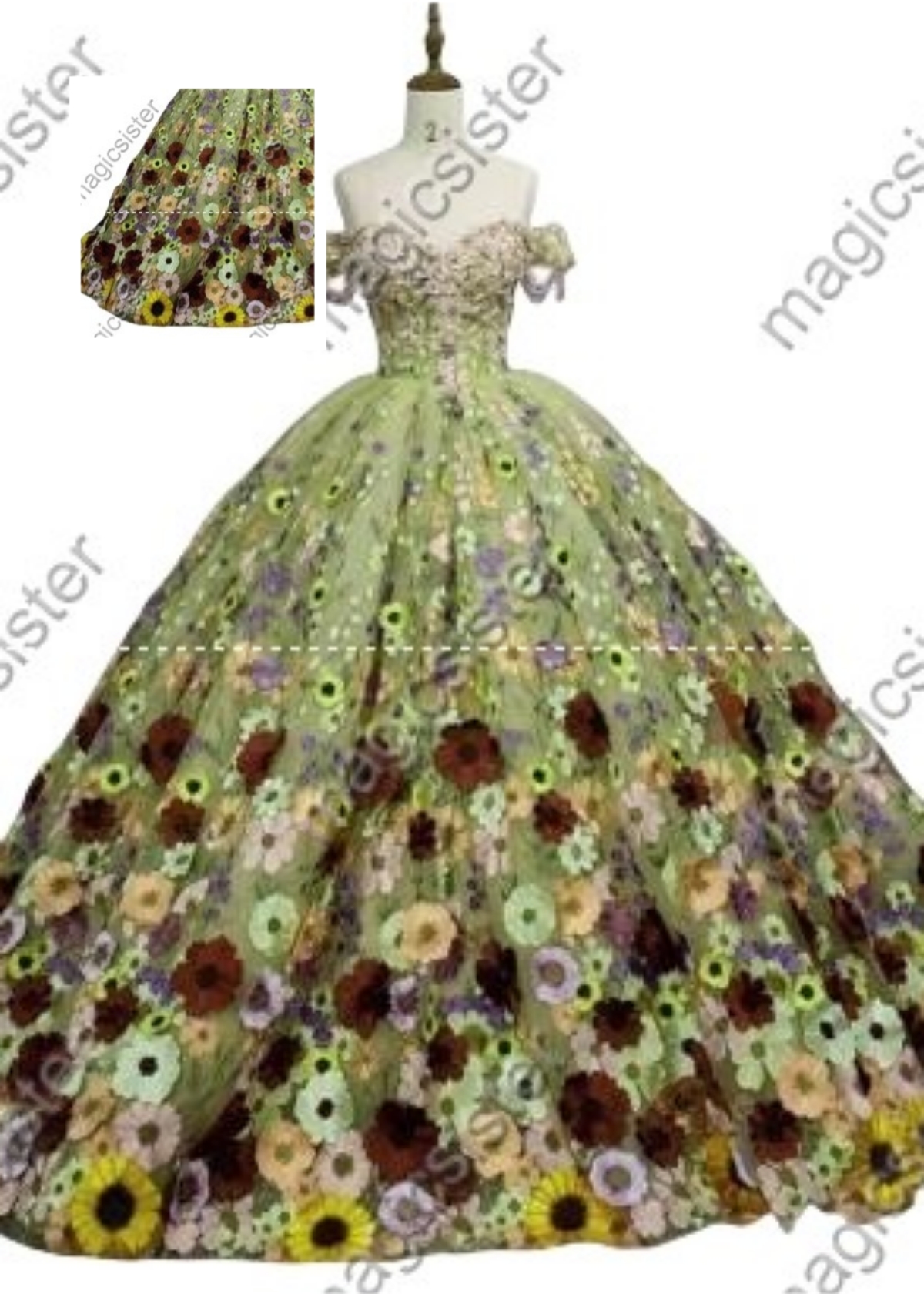 Factory Wholesale TopSelling Sage Quinceanera Dress