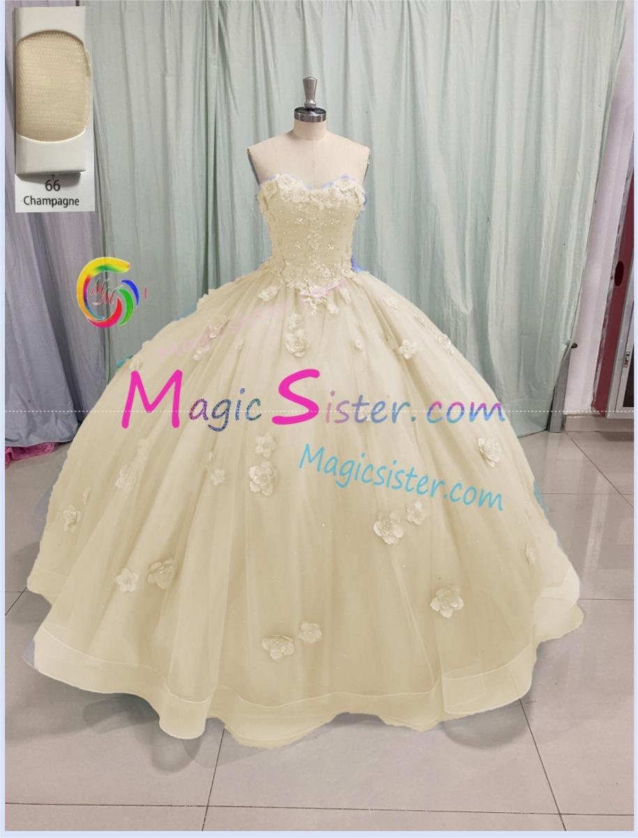 Real Sample Elegant 3D Flower Quinceanera Dress
