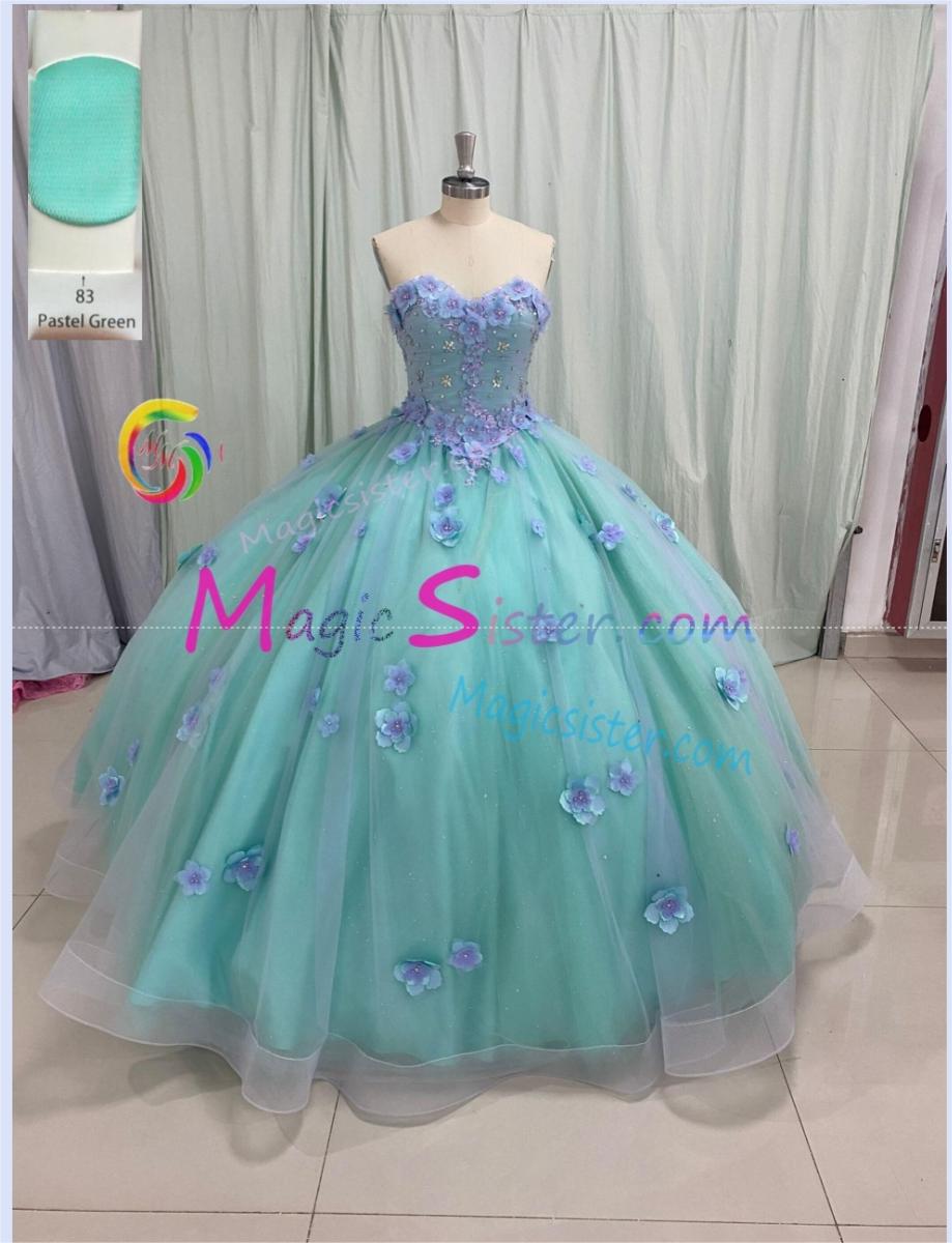 Real Sample Elegant 3D Flower Quinceanera Dress