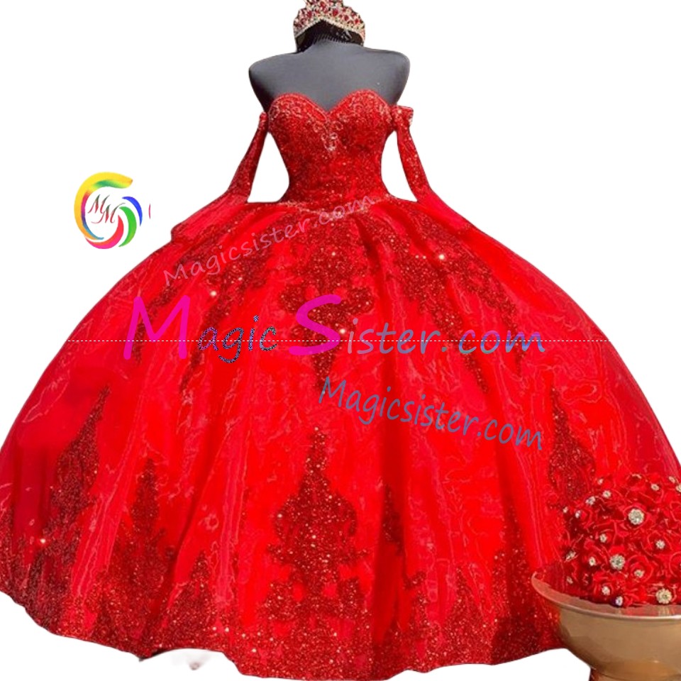 Red Luxurious Elegant Fashionable Quinceanera Dress