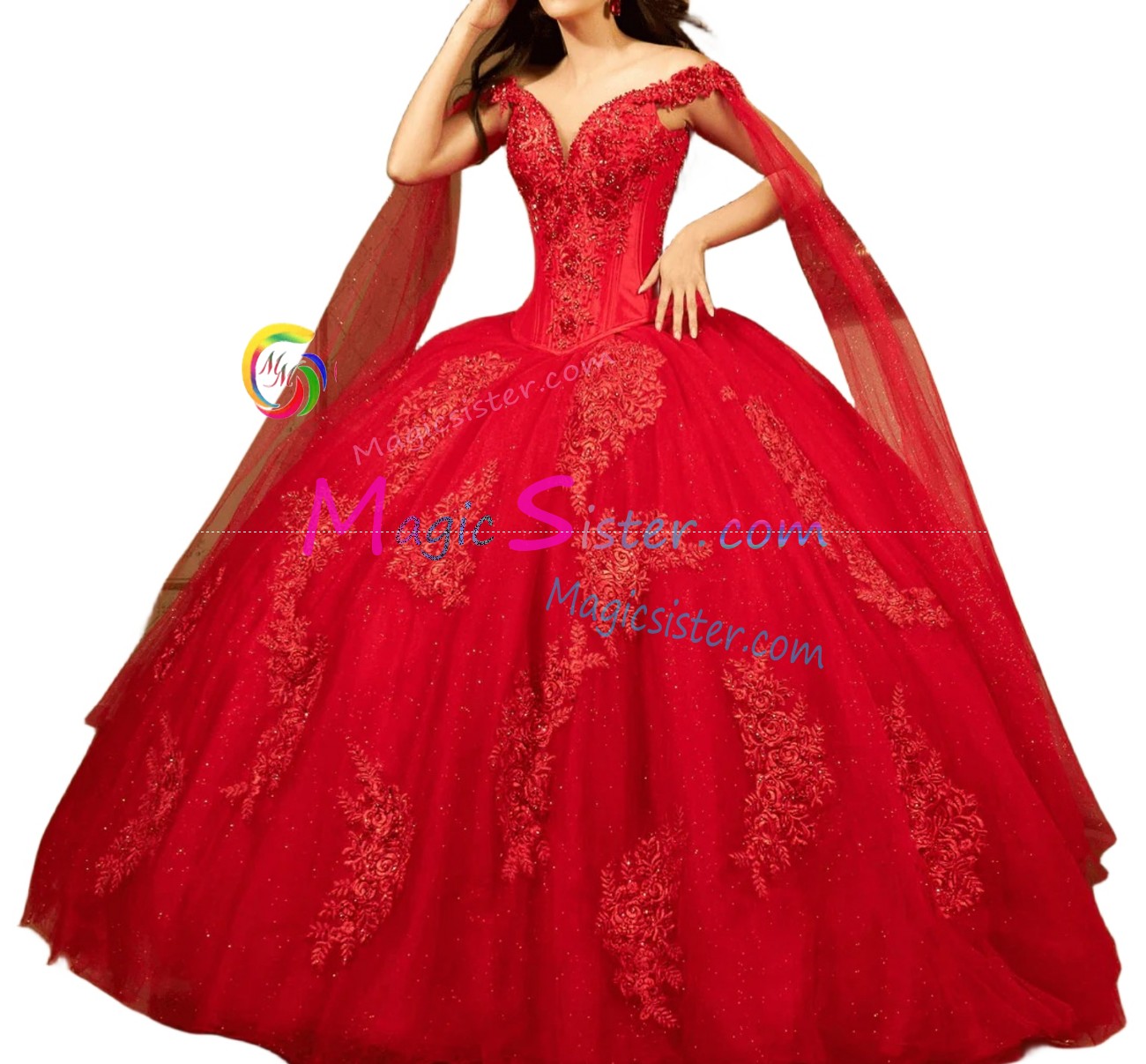 Red Luxurious Elegant Fashionable Quinceanera Dress