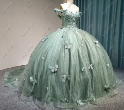 Top Selling Sage Instock Butterfly Quinceanera Dresses