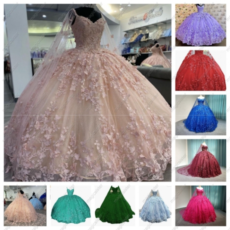 Instock Factory Wholesale BUTTERFLY Quninceanera Dress