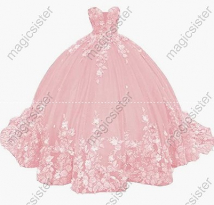 Blush Hot Sale 3D Flower Lace Quinceanera Dress