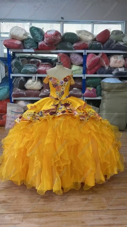 Instock Factory Wholesale Sunflower Quinceanera Dress