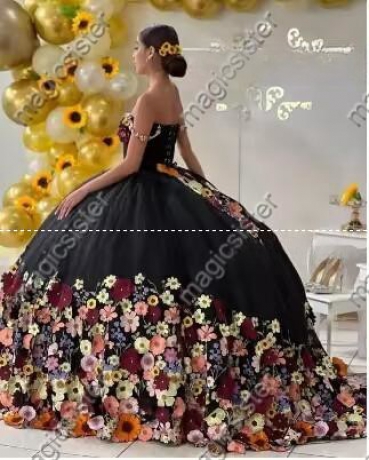 Instock Factory Wholesale Sunflower Quninceanera Dress