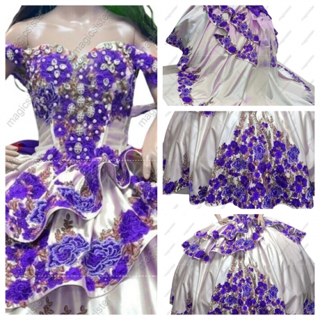 Hotselling Factory Wholesale Embroidery Charro Quinceanera Dress