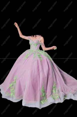 Instock Factory 3D Embroidered Floral Quinceanera Dress