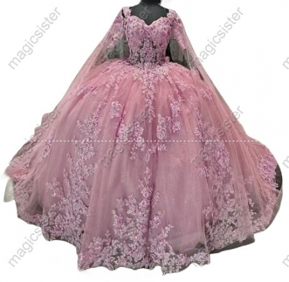 Pretty Princess Ruffled Quinceanera Dress