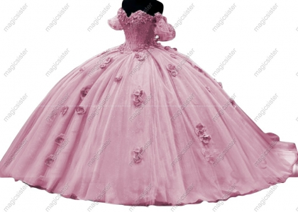 Blush Elegant Factory Wholesale 3D Flower Quinceanera Dress