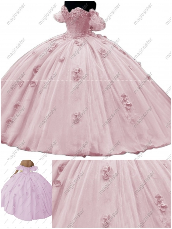Blush Elegant Factory Wholesale 3D Flower Quinceanera Dress