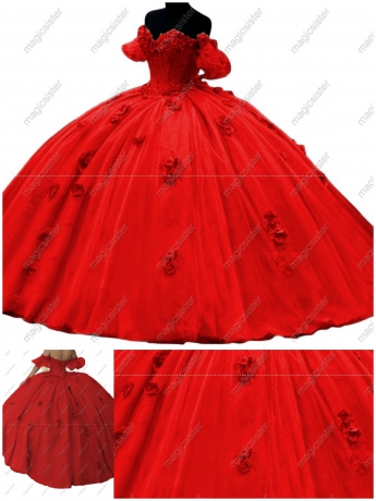Elegant Factory Wholesale 3D Flower Quinceanera Dress