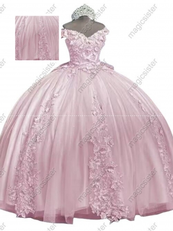 Blush Factory Wholesale 3D Pearls Embroidered Floral Quinceanera Dress