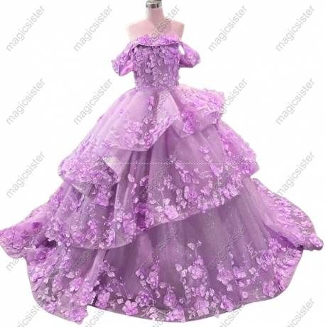 Luxury 3D Flower Factory Wholesale Quinceanera Dress