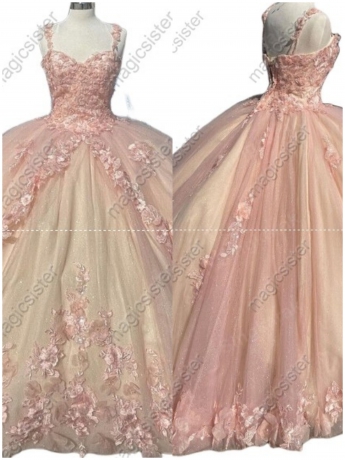 Blush Factory Wholesale Customized 3D Floral Quinceanera Dress