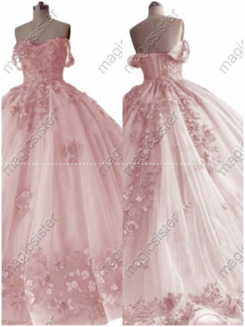 blush Factory Wholesale Customized 3D Floral Quinceanera Dress