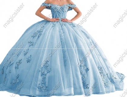 Factory Wholesale Instock 3D embroidered multi color flower lace Quinceanera Dress