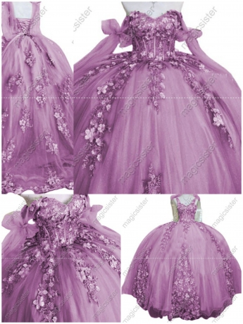 Customized Factory Wholesale 3D Floral Quinceanera Dress