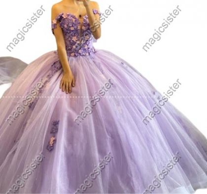 Blush Elegant Princes Sweet Quinceanera Dresses Ball Gown Floral Lace Luxury Prom Dress