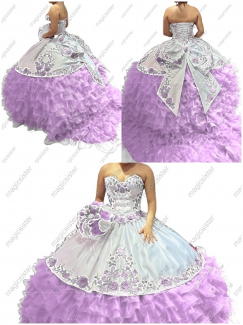 Factory Wholesale Hotselling Embroidery Charro Quinceanera Dress