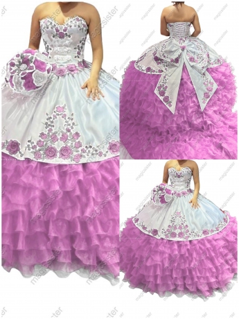 Blush Factory Wholesale Hotselling Embroidery Charro Quinceanera Dress