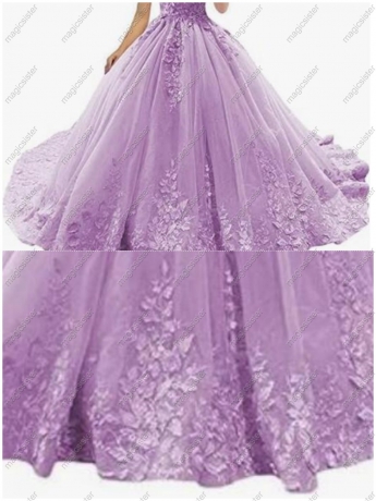 Beautiful luxury Hot Sale 3D Flower Lace Quinceanera Dress
