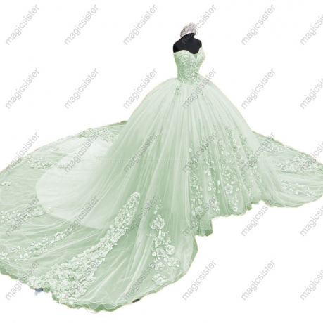 Factory Wholesale Luxury 3D Floral Quinceanera Dress