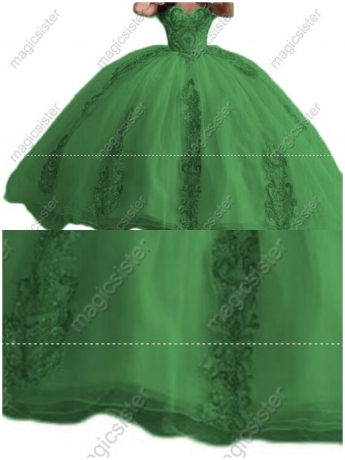 Emerald Green Luxury Fashionable Sequins Quinceanera Dress