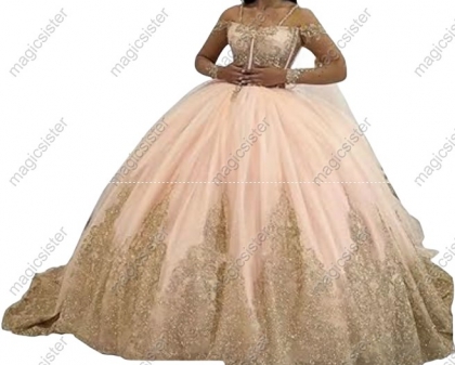 Factory Wholesale Fashionable Sequins Quinceanera Dress